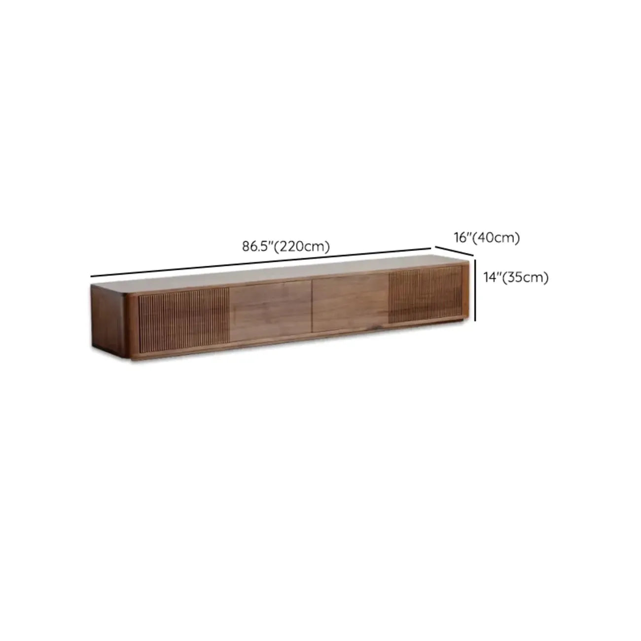 Mobile TV in Legno Marrone Stile Moderno Mid-Century con Cassetti (87 cm)