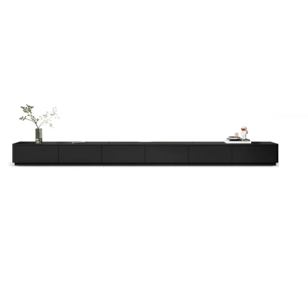Meuble TV rectangulaire noir en bois avec gestion des câbles (63 cm)
