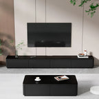 Meuble TV rectangulaire noir en bois avec gestion des câbles (63 cm)