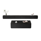 Meuble TV rectangulaire noir en bois avec gestion des câbles (63 cm)