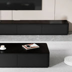 Meuble TV rectangulaire noir en bois avec gestion des câbles (63 cm)
