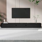 Meuble TV rectangulaire noir en bois avec gestion des câbles (63 cm)