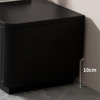 Meuble TV rectangulaire noir en bois avec gestion des câbles (63 cm)
