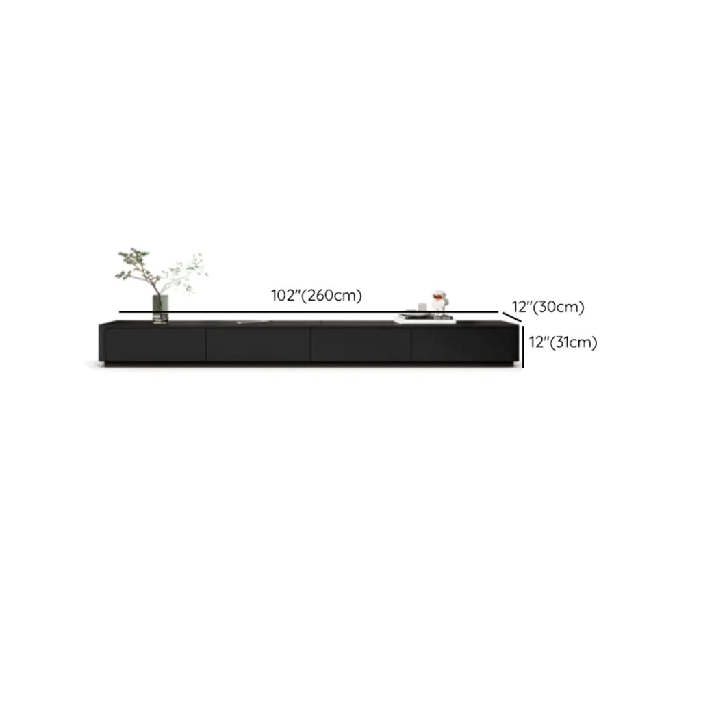 Meuble TV rectangulaire noir en bois avec gestion des câbles (63 cm)