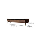Mobile TV con scanalature 94,5 in legno marrone noce e cassetti