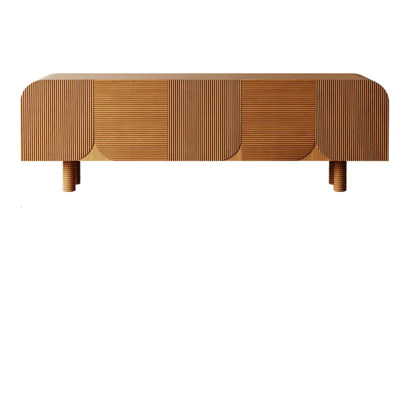 Mobile TV in legno marrone rustico scanalato da 71" per soggiorno