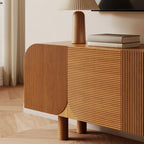 Mobile TV in legno marrone rustico scanalato da 71" per soggiorno