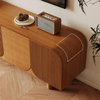 Mobile TV in legno marrone rustico scanalato da 71" per soggiorno