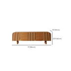 Mobile TV in legno marrone rustico scanalato da 71" per soggiorno