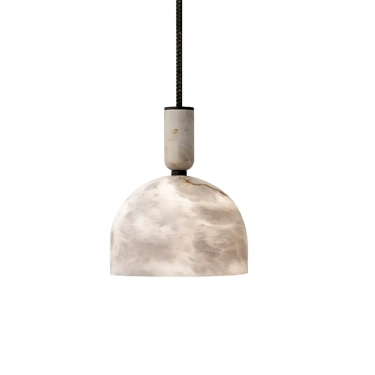 Suspension en albâtre blanc en forme de dôme pour chambre contemporaine