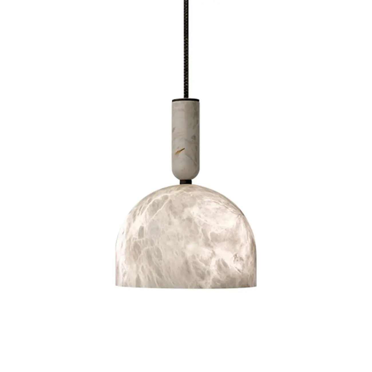 Suspension en albâtre blanc en forme de dôme pour chambre contemporaine