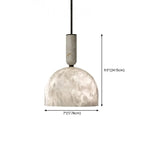 Suspension en albâtre blanc en forme de dôme pour chambre contemporaine