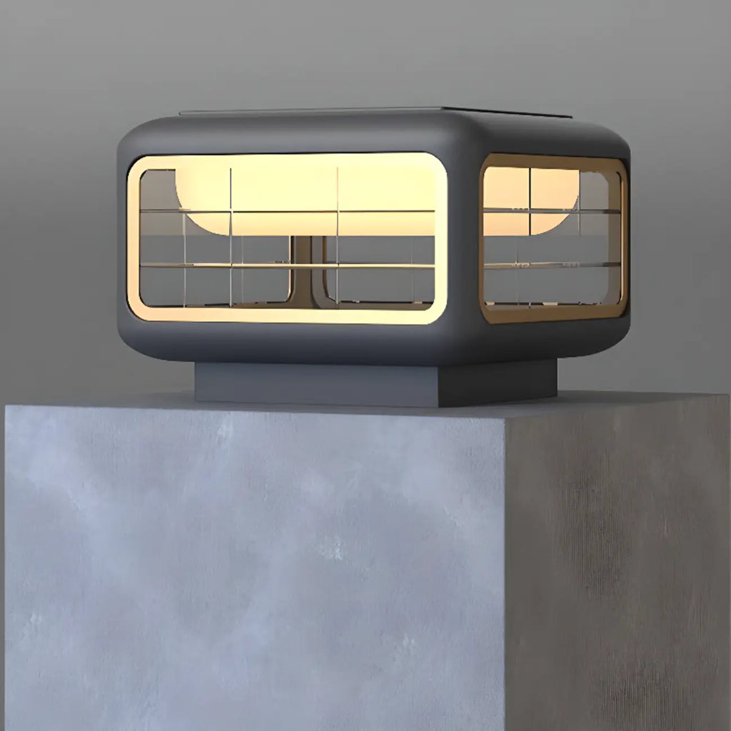 Lampadaires d'extérieur modernes carrés en métal gris solaire