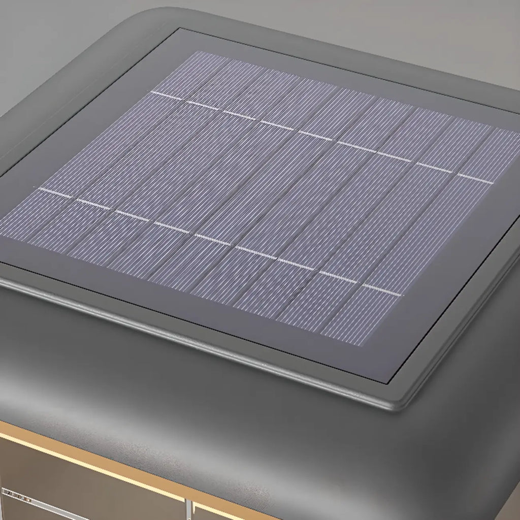 Lampadaires d'extérieur modernes carrés en métal gris solaire