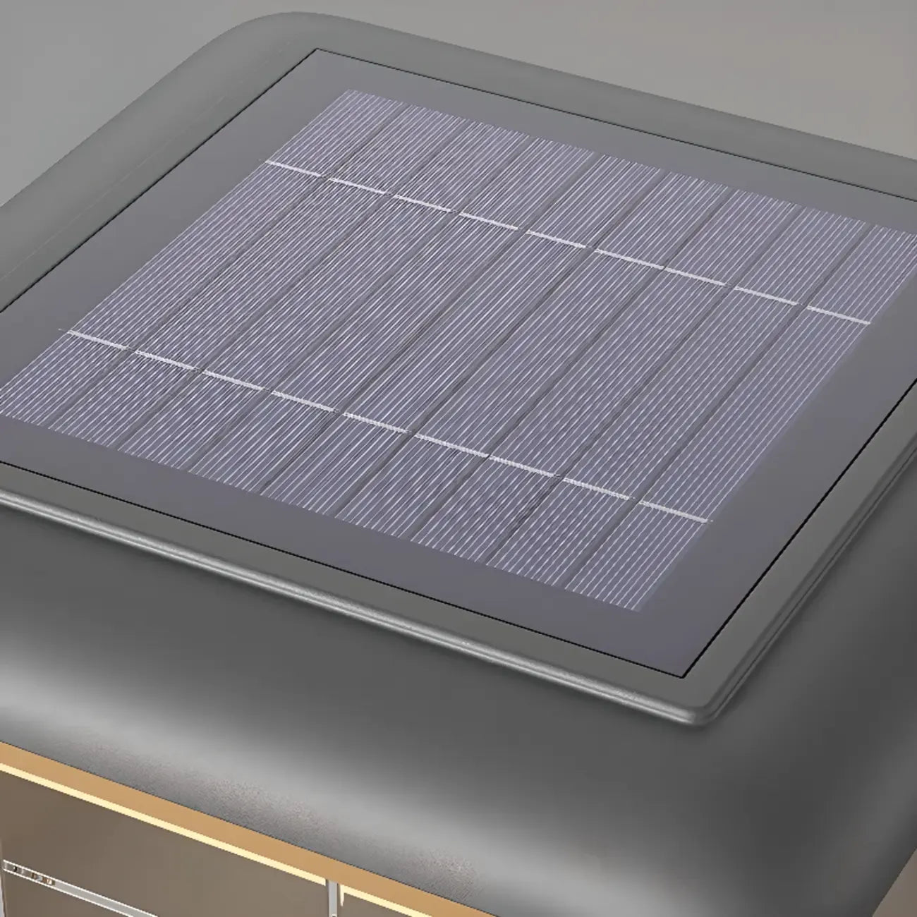 Lampadaires d'extérieur modernes carrés en métal gris solaire