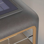 Lampadaires d'extérieur modernes carrés en métal gris solaire
