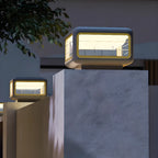 Lampadaires d'extérieur modernes carrés en métal gris solaire