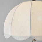 Lampadario elegante con paralume a cupola in tessuto bianco vintage