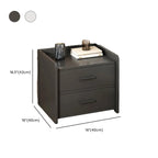 Table de chevet minimaliste en bois marron avec plateau et 2 tiroirs