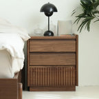 Comodino scandinavo a 3 cassetti in legno di noce