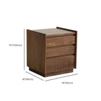 Comodino scandinavo a 3 cassetti in legno di noce