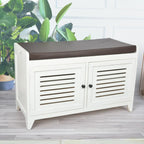 Banc à chaussures rembourré en bois avec meuble d'entrée