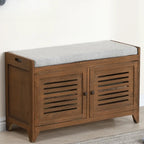 Banc à chaussures rembourré en bois avec meuble d'entrée