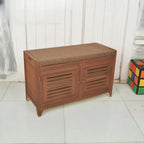 Banc à chaussures rembourré en bois avec meuble d'entrée