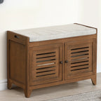 Banc à chaussures rembourré en bois avec meuble d'entrée