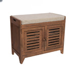 Banc à chaussures rembourré en bois avec meuble d'entrée