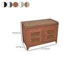 Banc à chaussures rembourré en bois avec meuble d'entrée