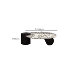 Table basse ronde élégante en marbre blanc et bois