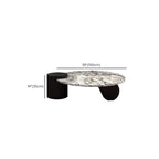 Table basse ronde élégante en marbre blanc et bois