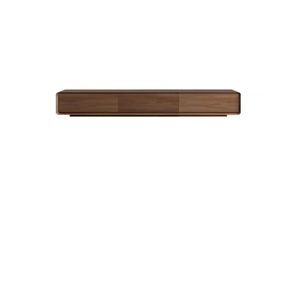 Meuble TV moderne en bois marron de 63 pouces avec système de gestion des câbles