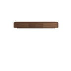 Meuble TV moderne en bois marron de 63 pouces avec système de gestion des câbles