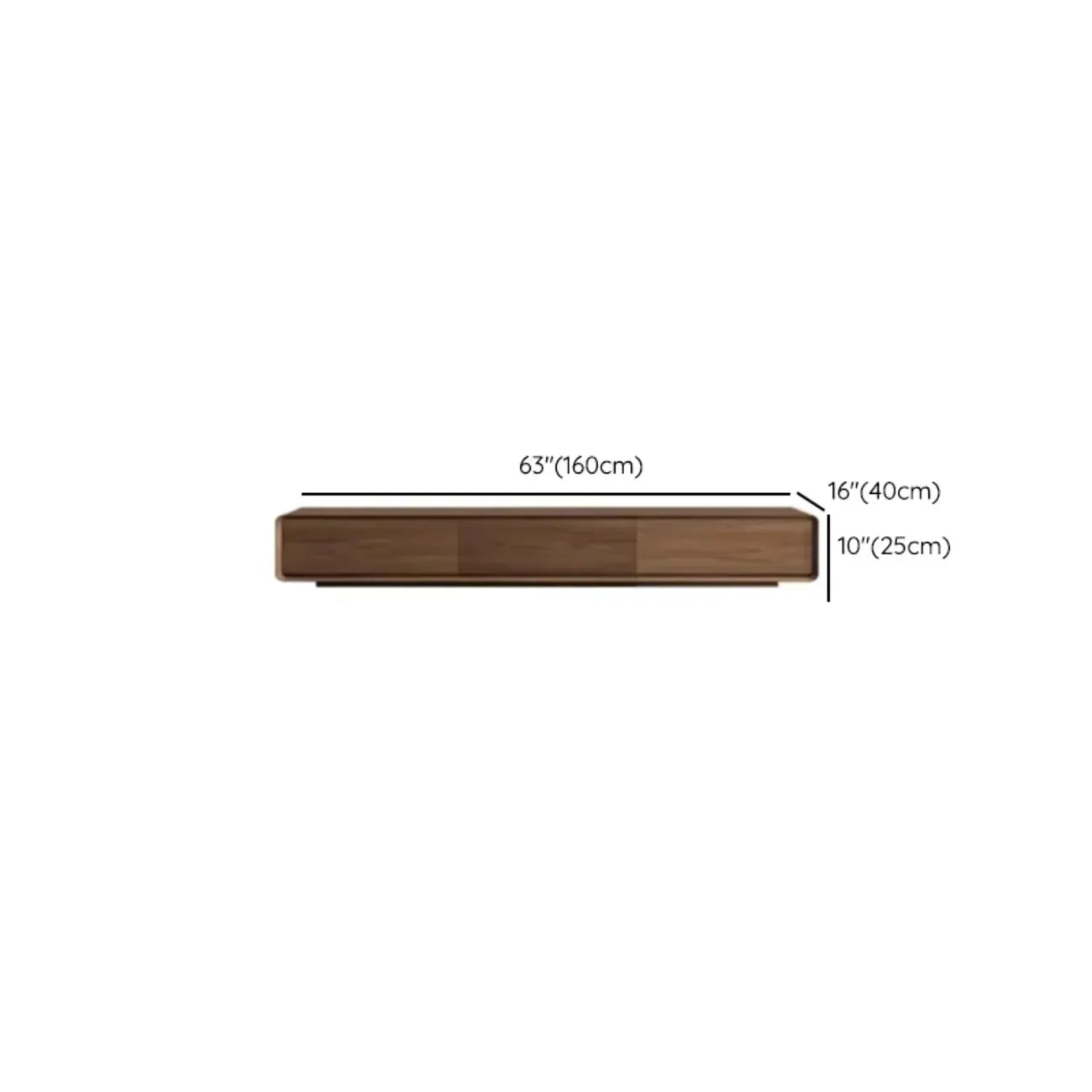 Meuble TV moderne en bois marron de 63 pouces avec système de gestion des câbles