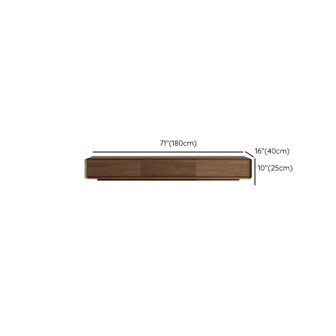 Meuble TV moderne en bois marron de 63 pouces avec système de gestion des câbles