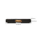 Meuble TV rectangulaire moderne en pierre noire avec tiroirs et éclairage LED