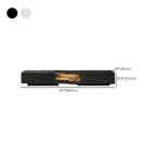 Meuble TV rectangulaire moderne en pierre noire avec tiroirs et éclairage LED
