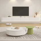 Mobile TV sospeso con luci LED, 79", bianco legno