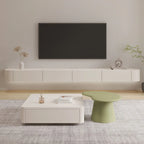 Mobile TV sospeso con luci LED, 79", bianco legno