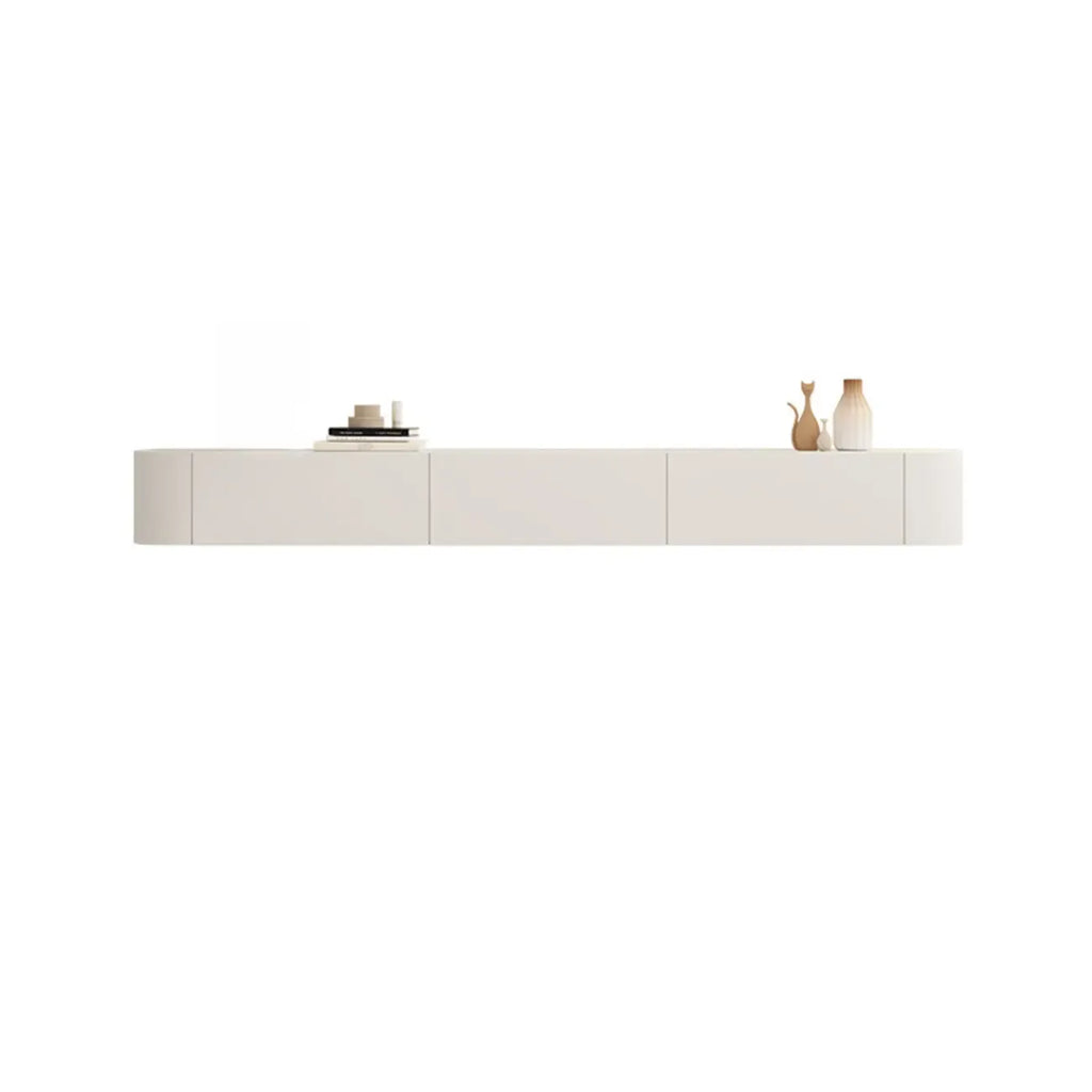 Mobile TV sospeso con luci LED, 79", bianco legno