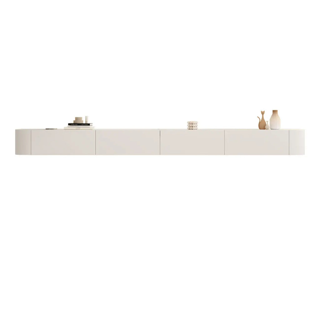 Mobile TV sospeso con luci LED, 79", bianco legno