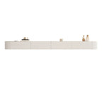 Mobile TV sospeso con luci LED, 79", bianco legno