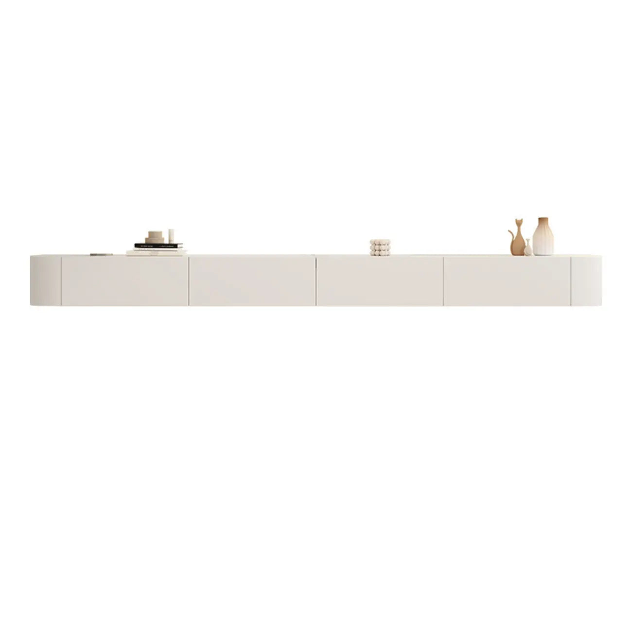 Mobile TV sospeso con luci LED, 79", bianco legno