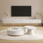 Mobile TV sospeso con luci LED, 79", bianco legno