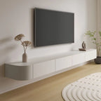 Mobile TV sospeso con luci LED, 79", bianco legno