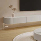 Mobile TV sospeso con luci LED, 79", bianco legno