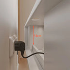 Mobile TV sospeso con luci LED, 79", bianco legno