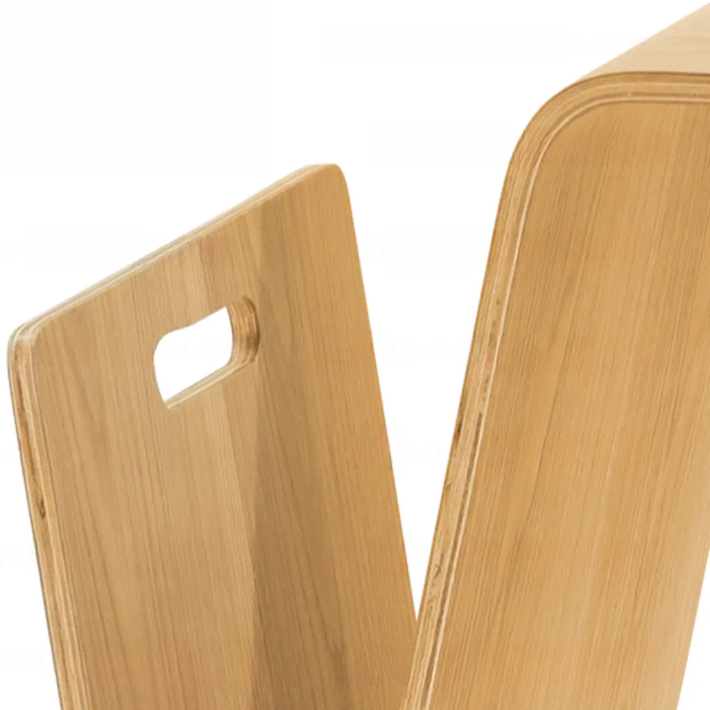Table d'appoint convertible en bois brun noyer en forme de C
